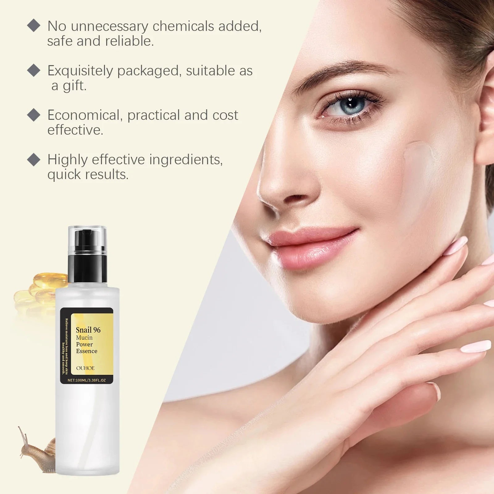 Snail 96 Mucin Power Essence Fading Fine Lines Moisturizing Lifting Firming Smoothing Nourishin Brightening Skin Care